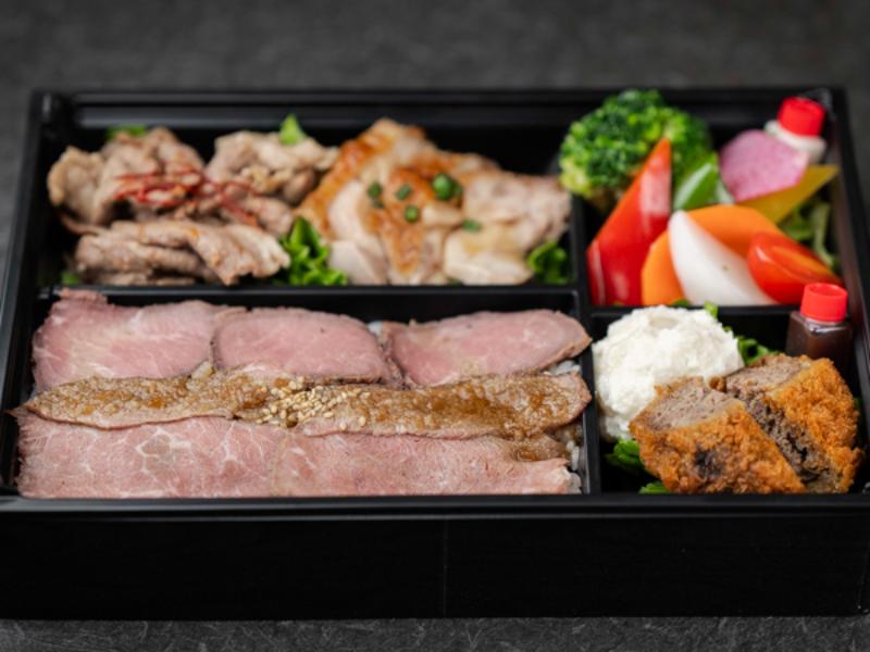 旬のお野菜と特選肉づくし弁当