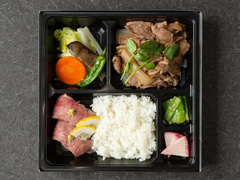 牛カルビと肉寿司弁当