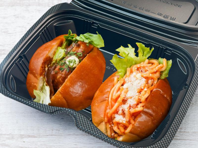 ハンバーグ＆ナポリタンのロールパンボックス