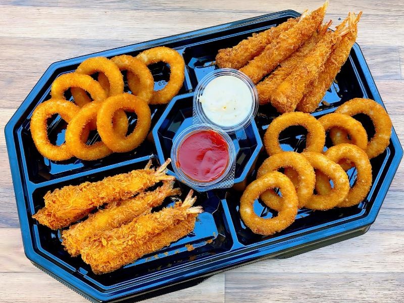 海老フライ＆オニオンリング