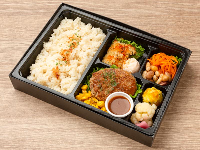 特製デミグラスソースハンバーグ＆白身魚の香草パン粉焼きBOX