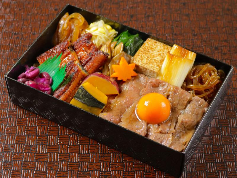 黒毛和牛すき焼きと鰻の贅沢重