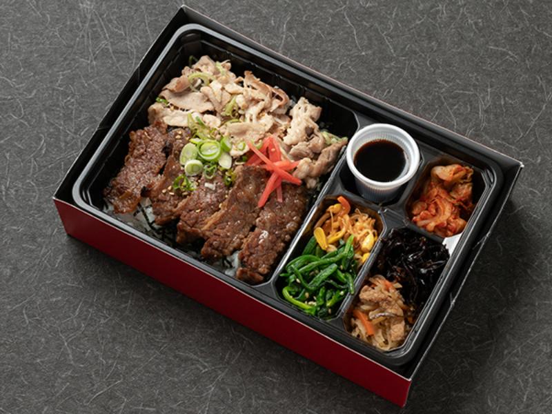 黒毛和牛A5カルビ＆塩ダレ国産三元豚弁当