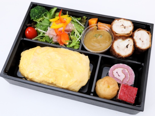 【500mlペット茶付き】煮かつ＆ふわふわオムライスwithカレーディップ(ロース3枚)