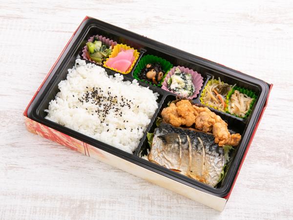 塩鯖と唐揚げ弁当