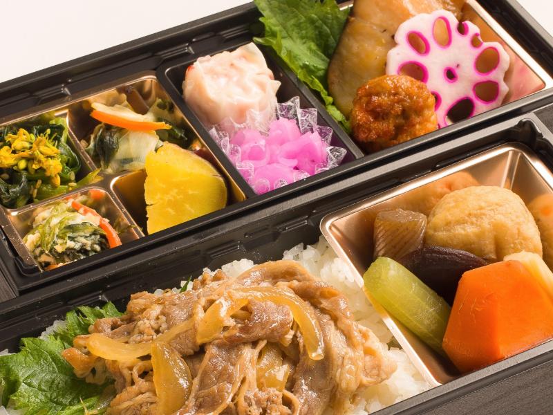 さわら柚庵焼きと和惣菜の特選牛飯2段膳