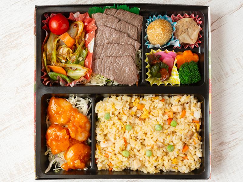 黒毛和牛＆エビチリ＆炒飯　極上御膳