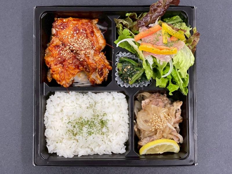 豚塩焼肉＆生ハムサラダ＆ヤンニョムチキン