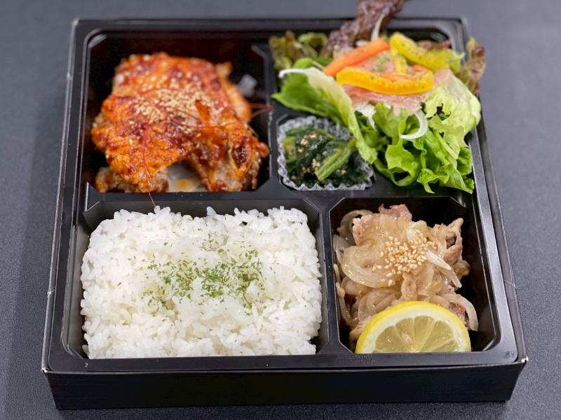 豚塩焼肉＆生ハムサラダ＆ヤンニョムチキン