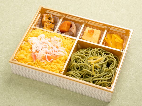 【厳選】蟹チラシと茶蕎麦の御弁当