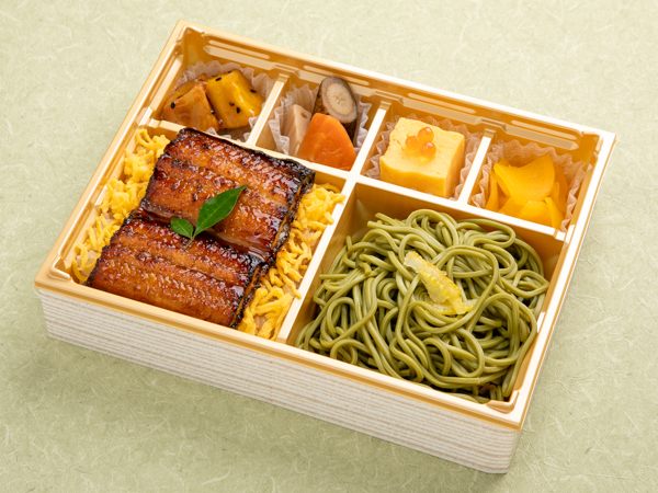 【日本鰻】うな丼と茶蕎麦の御弁当