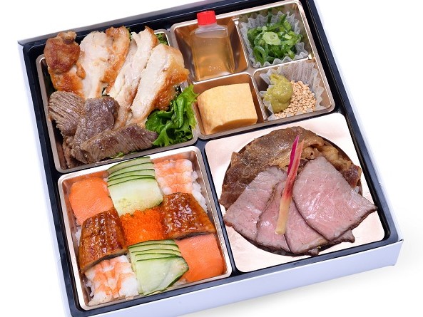 日本銘柄牛2種類を一度で食べられる肉まぶし弁当【宮崎牛・近江牛】 白