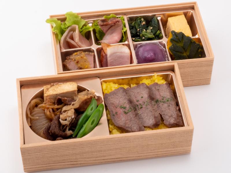 牛カルビと牛すき焼き2段弁当