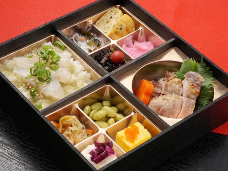 三元豚の鍬焼きと真鯛の昆布じめご飯