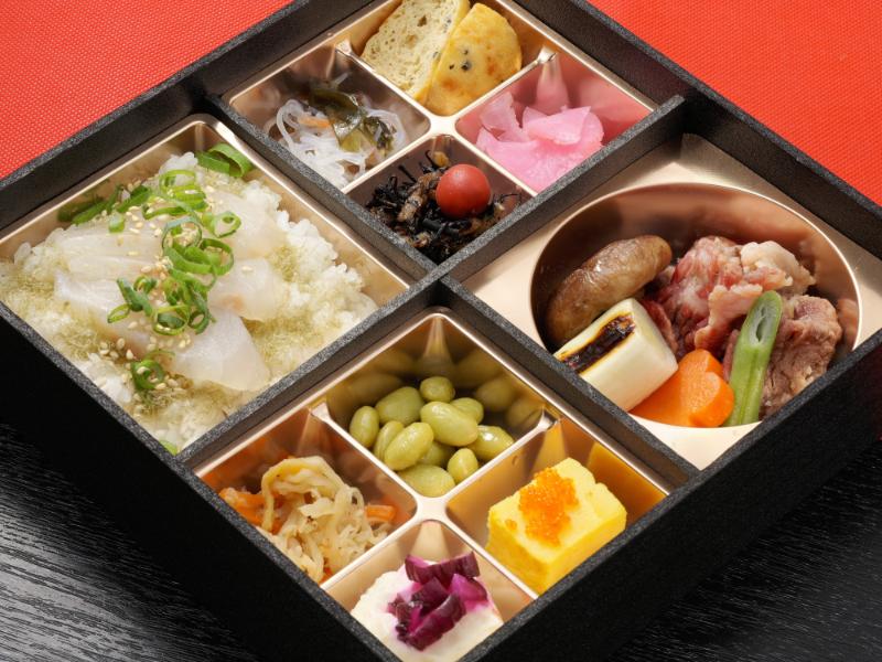 岡村牛すき焼きと真鯛の昆布じめご飯