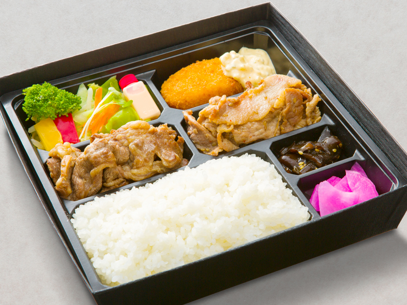 ステーキダイニング 大地の恵みの豚焼肉2種弁当 972円 お弁当デリ お弁当の配達デリバリー