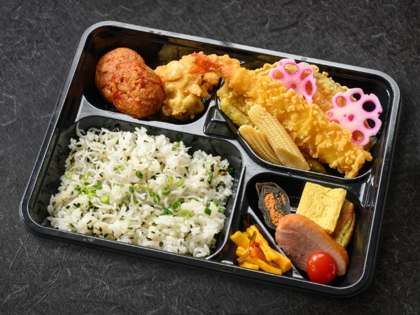 ネギじゃこ御飯の海老天御膳弁当