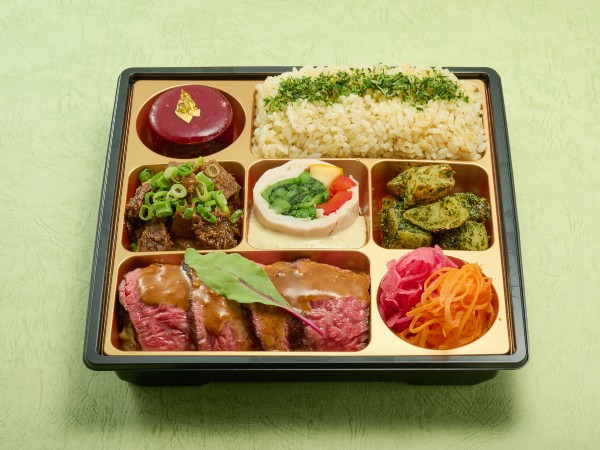 赤身ステーキ＆ポーピエット弁当〜Menu deliciou〜