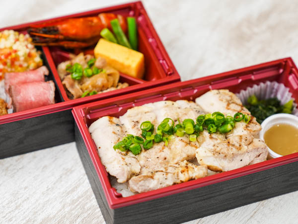 にぎわい二段弁当 豚ロースネギ塩