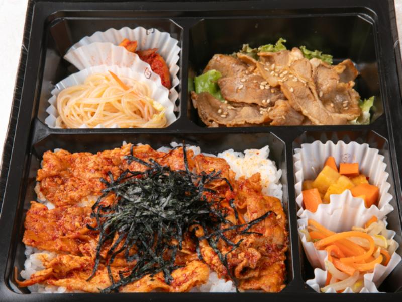 【豪快2品】牛焼肉甘辛ダレ&豚バラ生姜焼き