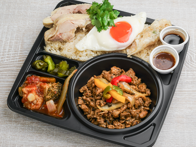 プーケットオリエンタル 東京ミッドタウン日比谷店のガパオ カオマンガイのコンボ 1 480円 お弁当デリ お弁当の配達デリバリー