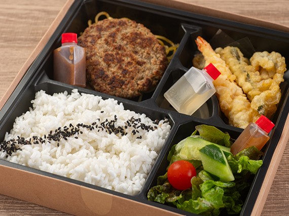 手仕込みハンバーグと天ぷら御膳