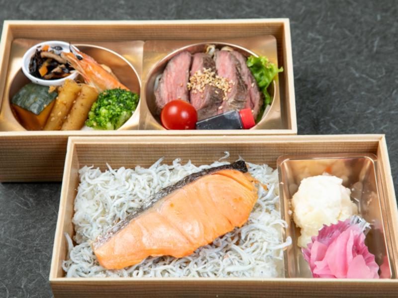 【ステーキ付き】シラスと焼鮭の和御膳