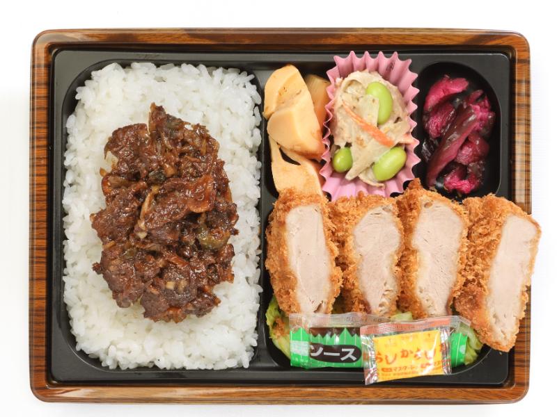 【つか弁】北海道産星空の黒牛しぐれ煮と三元豚ひれかつ弁当