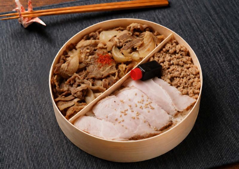 炭火焼き ポークステーキ＆焼肉わっぱ弁当