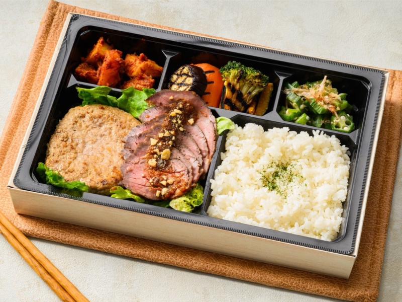 道産牛ローストビーフと自家製手ごねハンバーグ弁当※お肉増量