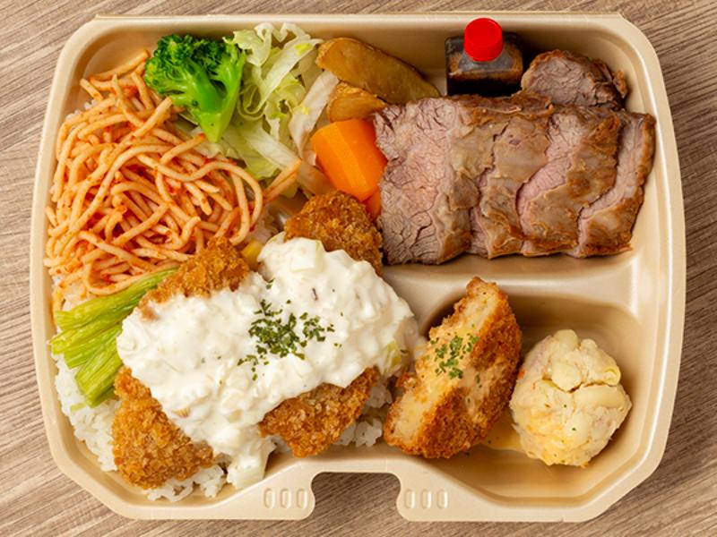 白身魚×ステーキ弁当