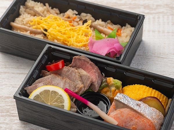 ステーキと炊き込み御膳