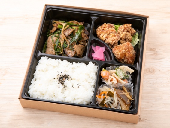 レバニラ炒め＆唐揚げ弁当