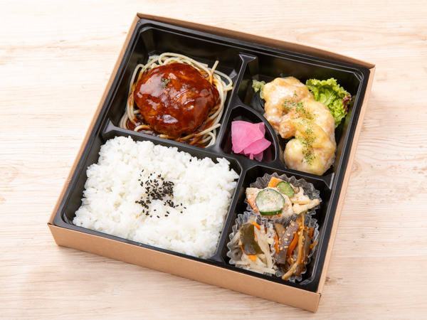 つくねハンバーグキノコあんかけ＆エビマヨおばんざい弁当
