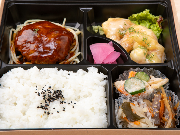 つくねハンバーグキノコあんかけ＆エビマヨおばんざい弁当