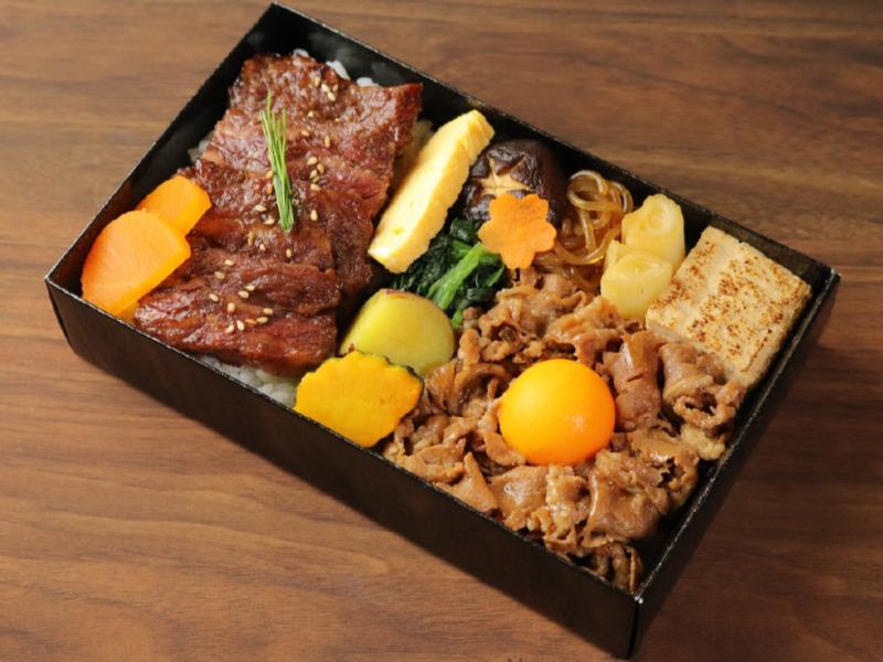 和牛すき焼きと焼肉弁当