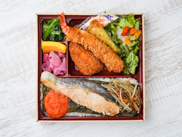海老フライとカニクリームコロッケ海苔幕の内