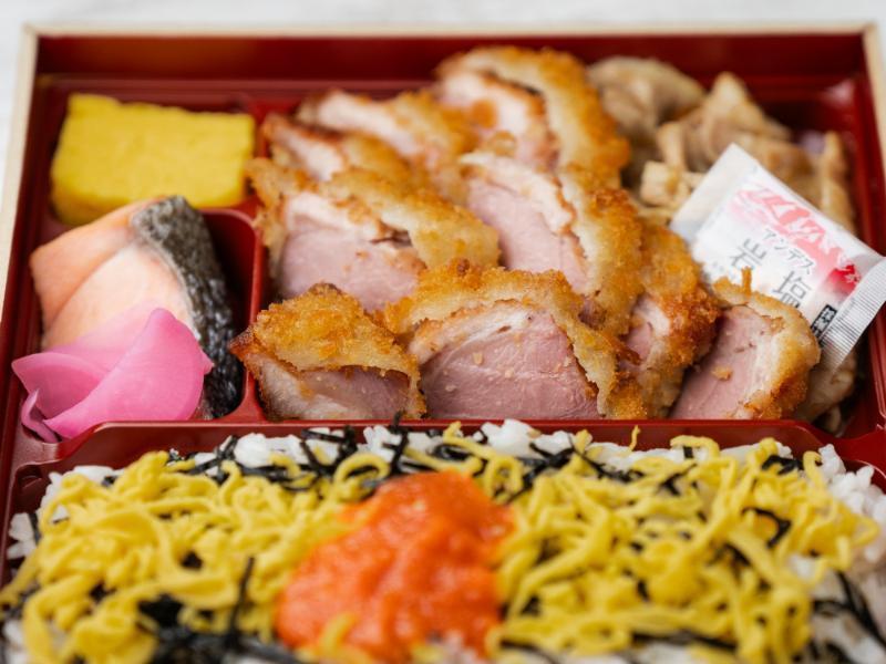 生姜焼き鴨カツ海苔幕の内