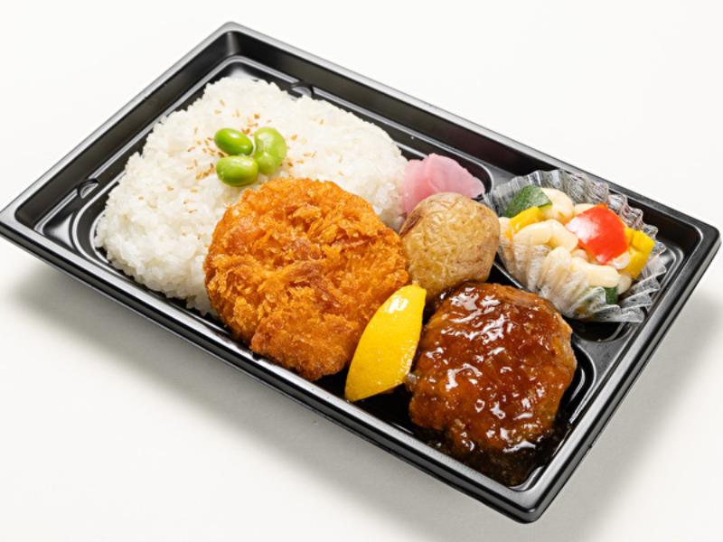 粗挽きハンバーグ・カニクリ弁当