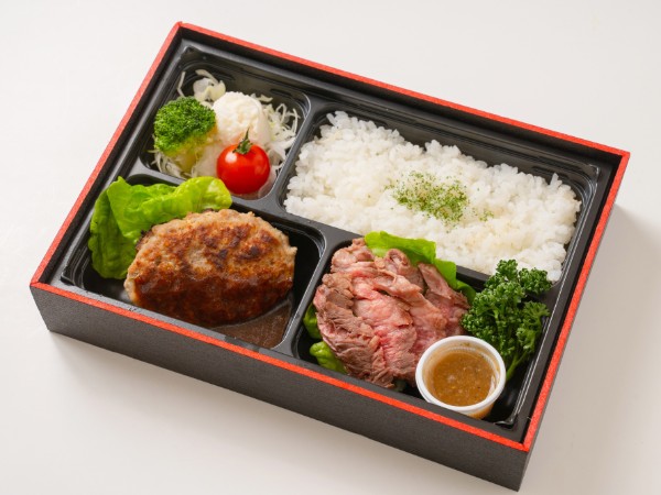 特選ビフテキとハンバーグ弁当