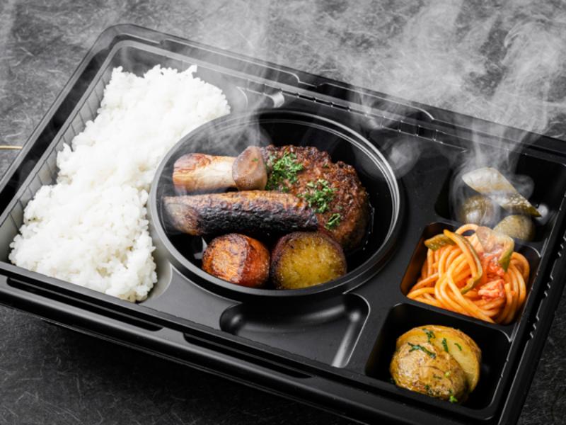 【温まる】サーロインステーキ入り超粗挽き黒毛和牛ハンバーグ御膳