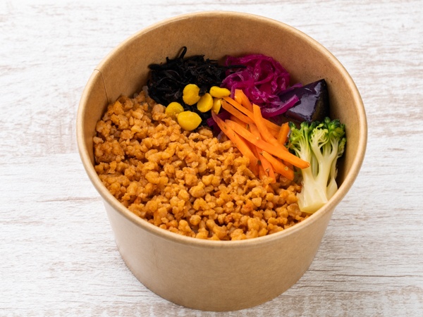 彩り野菜とヴィーガンビビンバの弁当