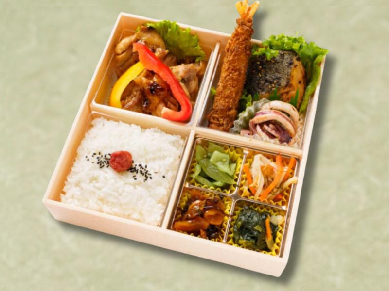 岡山森林鶏の照り焼きと季節の魚弁当