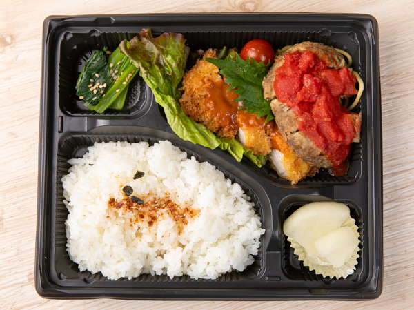 豚ロースとんかつとハンバーグ弁当