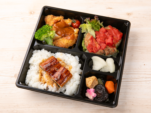 豚ロースとんかつとハンバーグのうな重