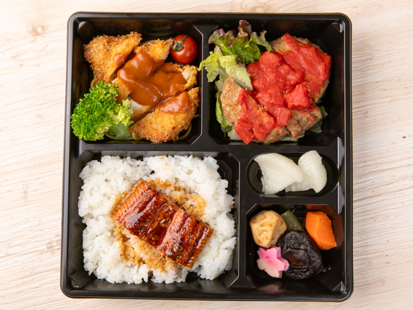 豚ロースとんかつとハンバーグのうな重