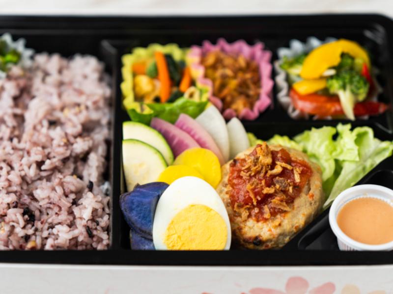 しましょく特製 三浦野菜と豆腐ハンバーグ～トマトソース仕立て～（十六穀米）
