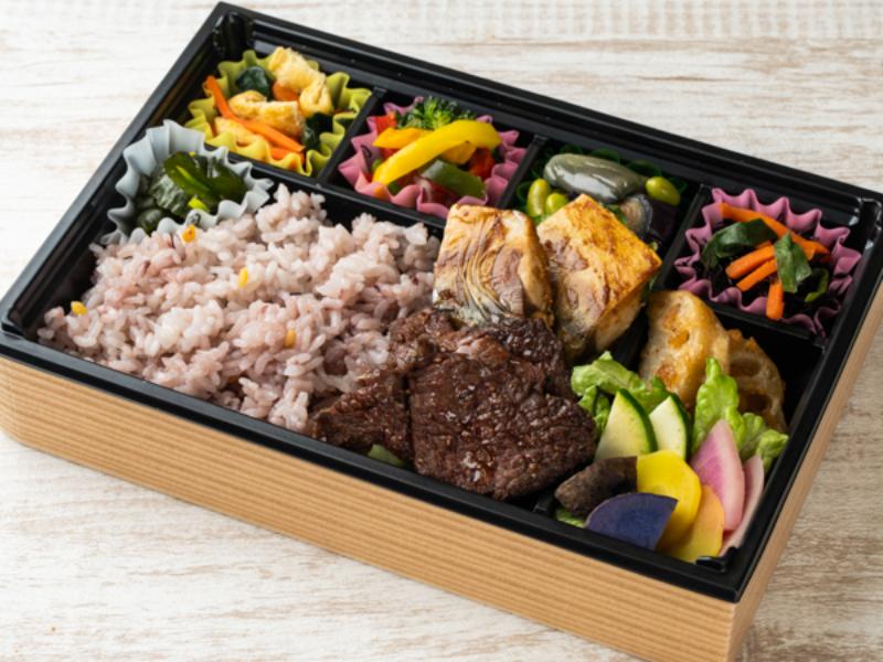 【2種御膳】和牛カルビとサバの味噌煮　三浦野菜を添えて（十六穀米）