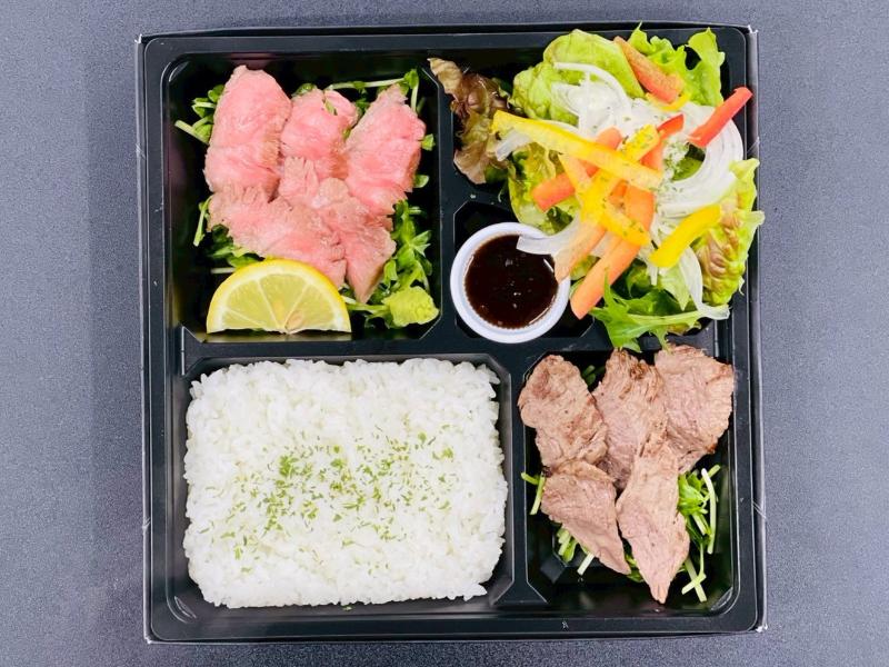 牛ハラミステーキ＆生ハムサラダ＆A5ランクミスジステーキお弁当