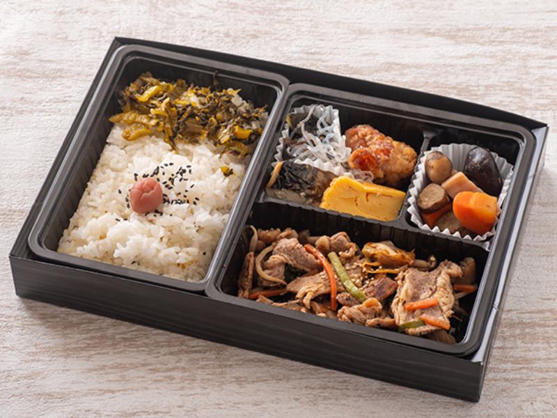 牛焼肉炒めと高菜幕の内弁当